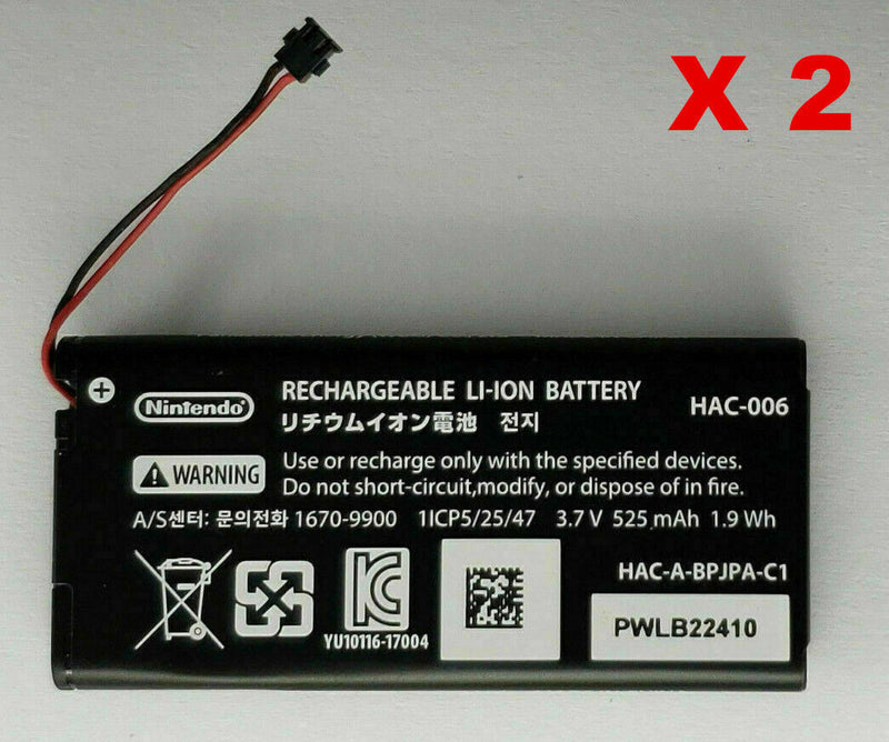 New Original 525mAh 3.7V Battery for Nintendo Switch Joy-Con Controller HAC-006 - 2 Pieces