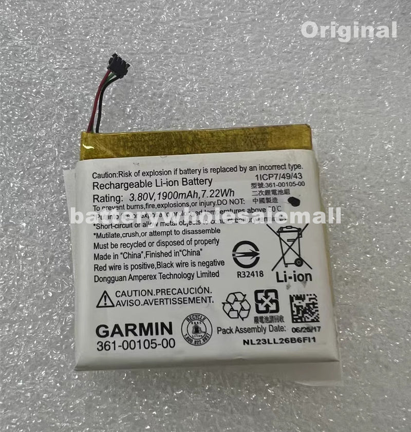 New 1700mAh 3.80V Battery 361-00105-00 For Garmin Edge 1030 GPS Watch