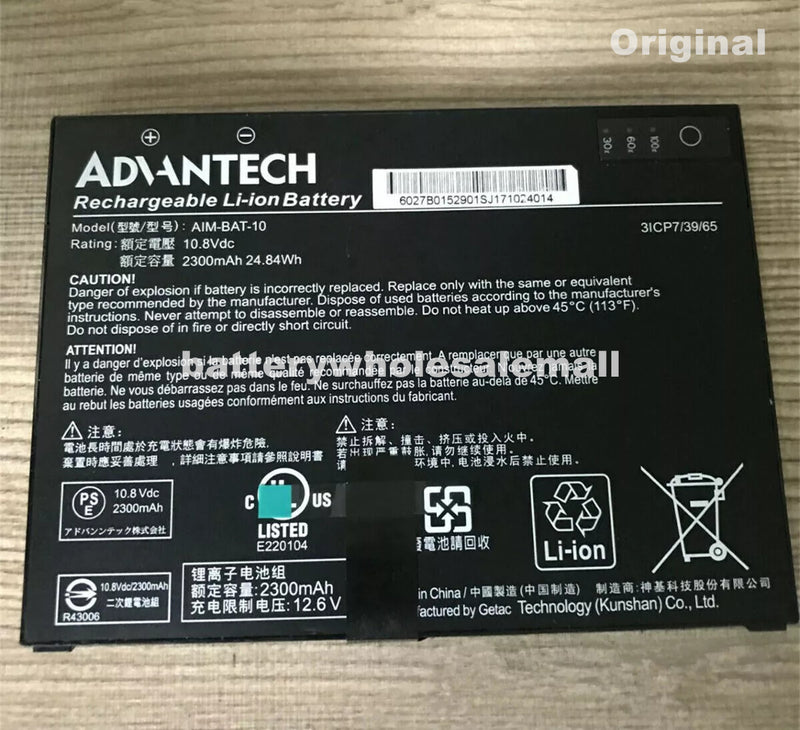 New 2300mAh 24.84Wh 10.8V Battery For Advantech AIM-BAT-10