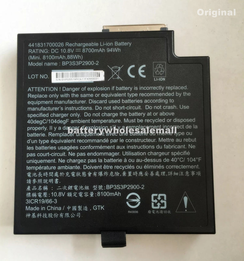 New 94Wh Battery BP3S3P2900-2 For Getac B300 B300X Multimedia Bay 2nd BP3S3P2900-p