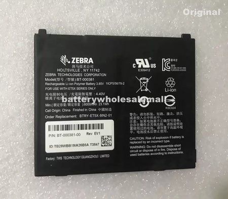 New 6000mAh Battery BT-000381 For ZEBRA ET5X Series BTRY-ET5X-8IN2-01