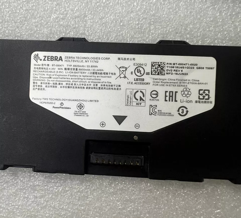 New Original 8800mAh Battery BT-000471 For ZEBRA ET6X Series BTRY-ET6XA-9AH-01