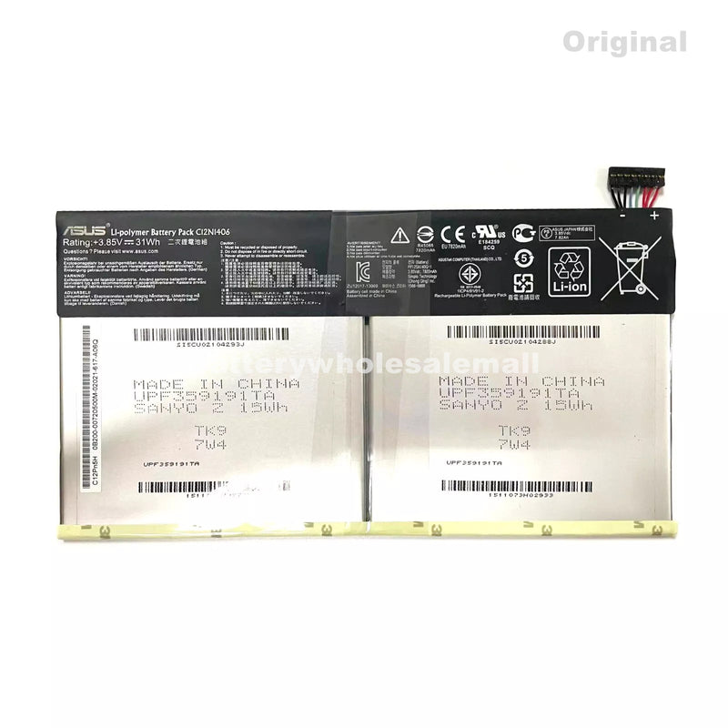 New 31Wh 3.85V Battery C12N1406 For ASUS Pad Transformer Book T100TAL