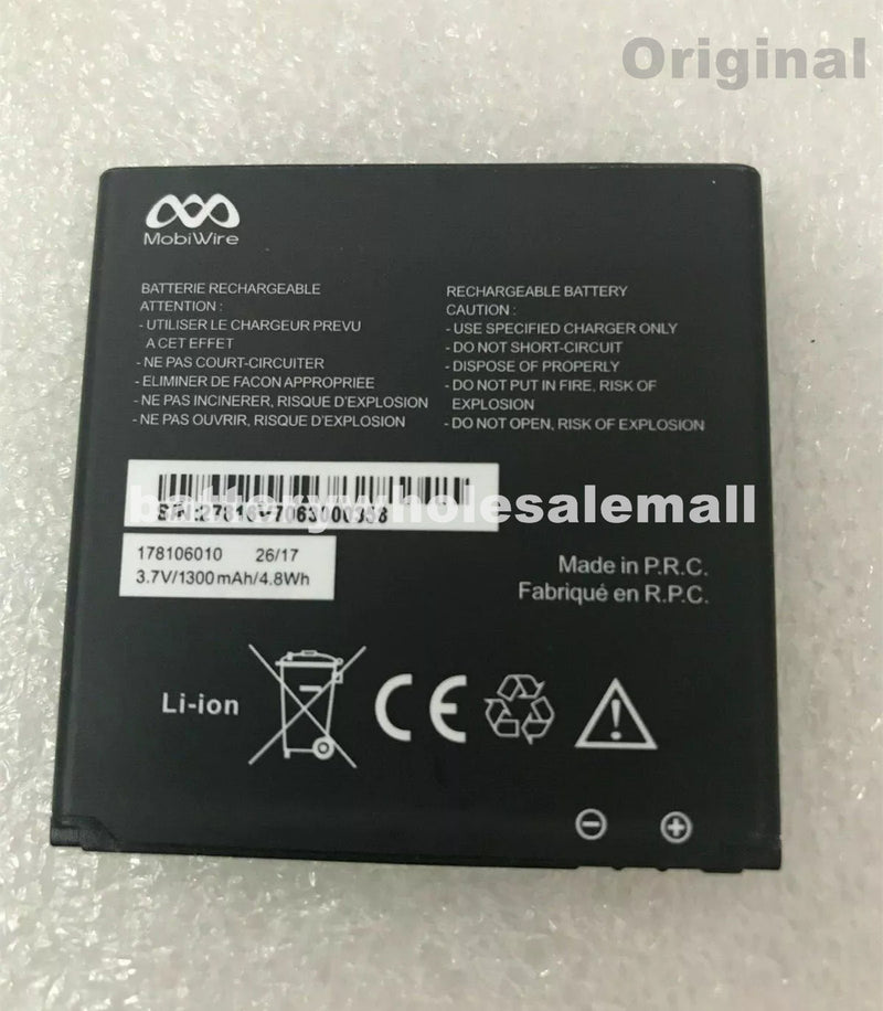 New 1300mAh 4.8Wh 3.7V Battery For MobiWire 178106010 Smartphone