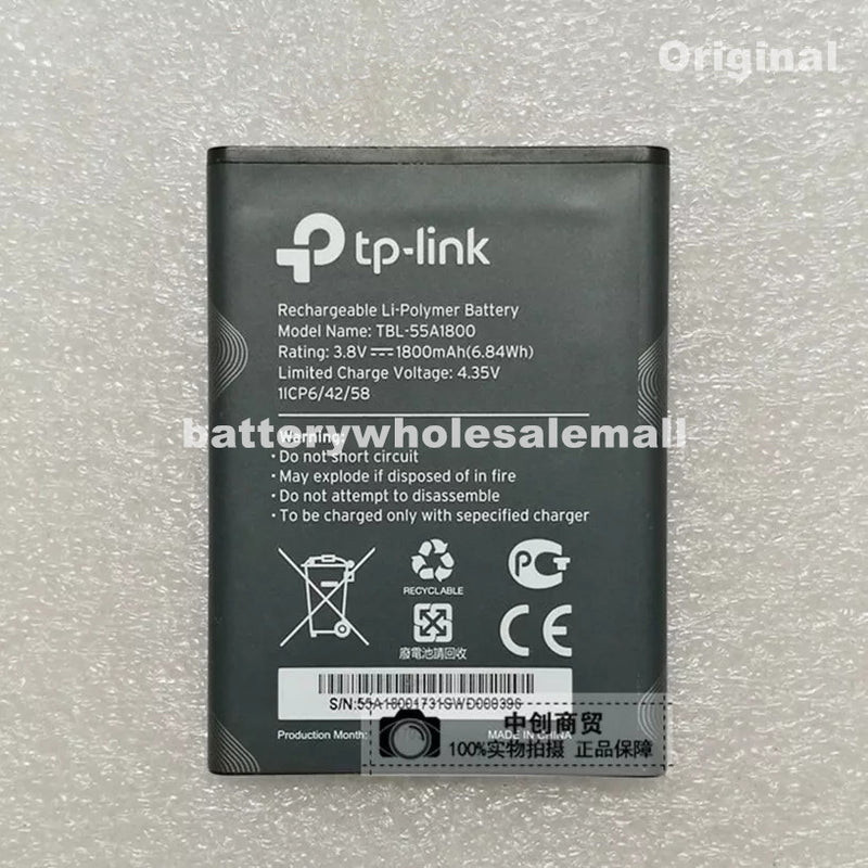 New 1800mAh 6.84Wh 3.8V Rechargeable Battery TBL-55A1800 For TP-LINK M7310