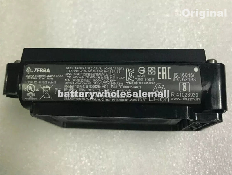 New 1900mAh Battery BT000254A01 For ZEBRA VC80 VC80X BTRY-VC8X-20MA1-01