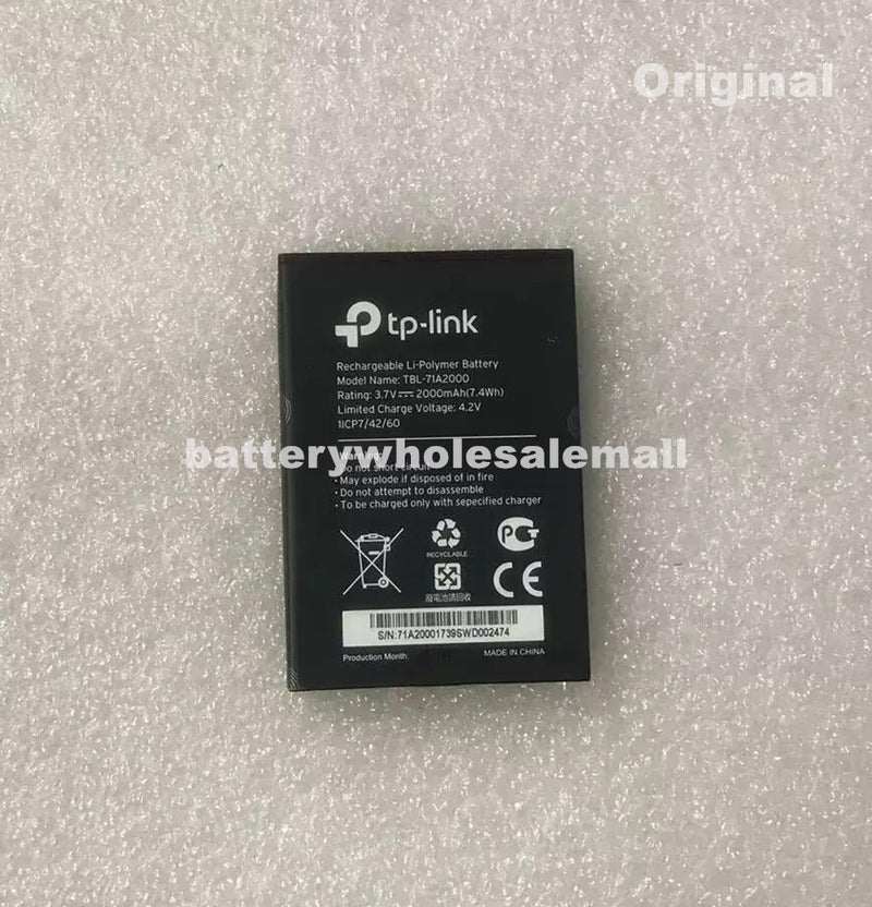 New 2000mAh 3.7V Battery TBL-71A2000 For TP-LINK TL-TR861 761 M5350