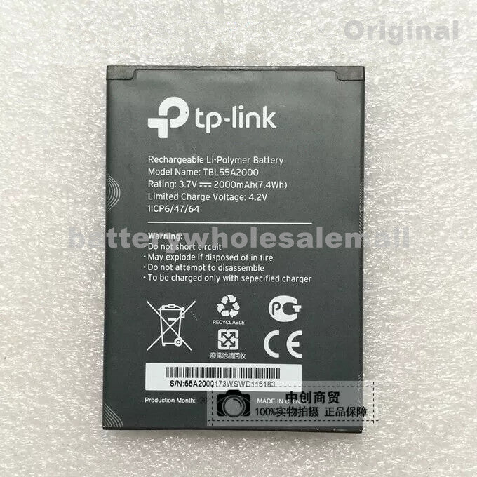 New 2000mAh 7.4Wh 3.7V Rechargeable Battery TBL55A2000 For TP-LINK M7350