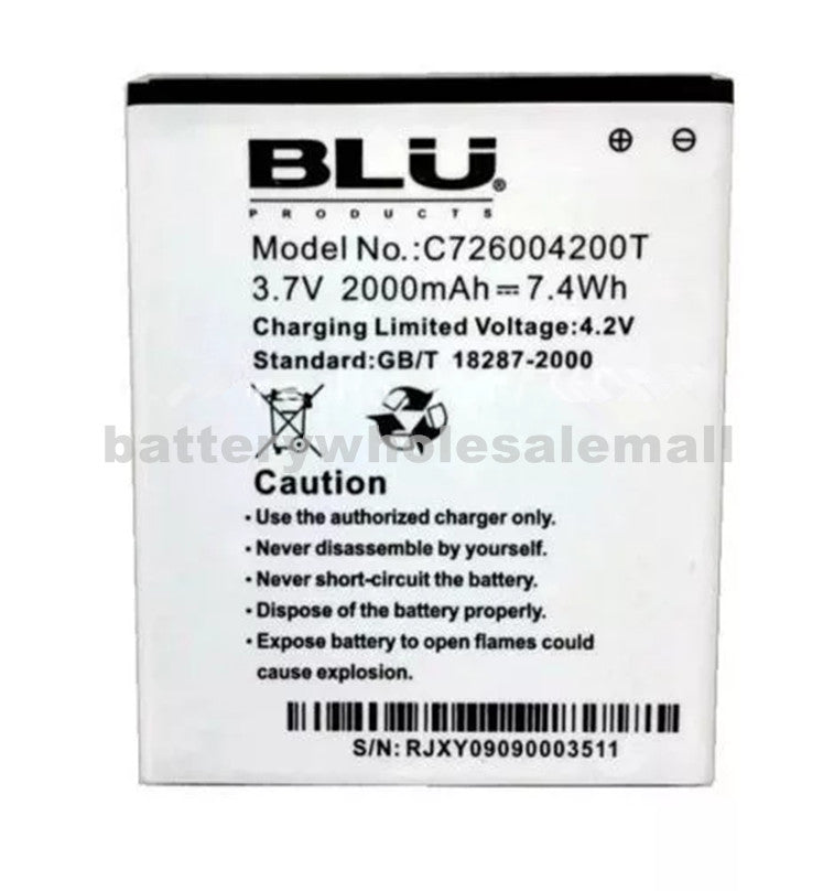 New 2000mAh Battery C726004200T For BLU Dash 5.0 D410