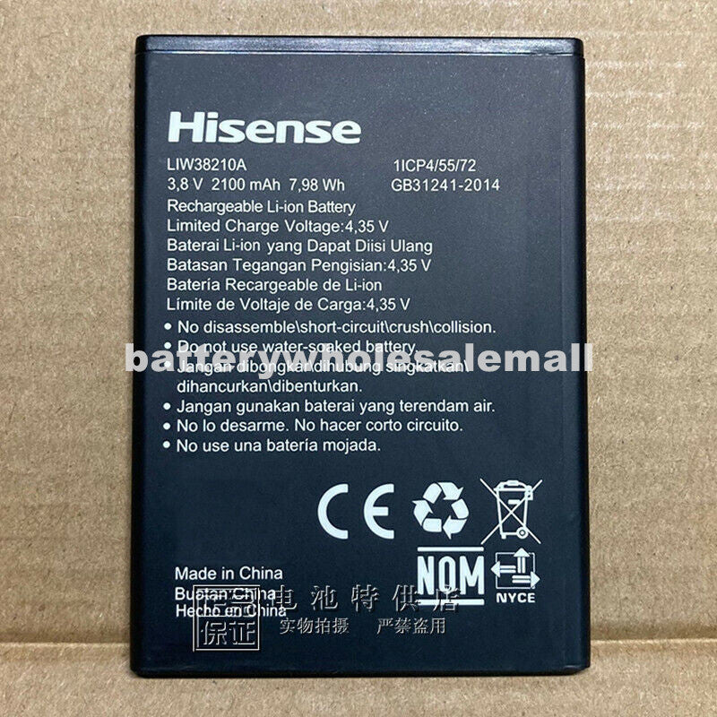 New 2100mAh 7.98Wh 3.8V Rechargeable Battery LIW38210A For Hisense U965