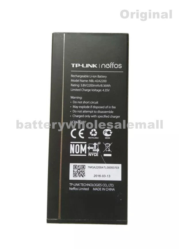 New 2200mAh 8.36Wh 3.8V Battery NBL-42A2200 For TP-LINK Neffos