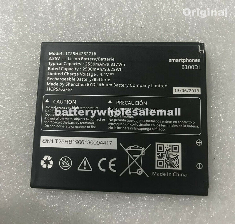 New 2500mAh 9.625Wh 3.85V Battery LT25H426271B For BLU View 1 B100DL