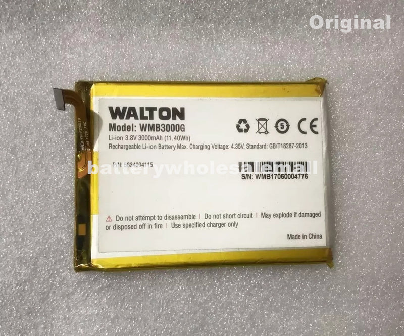 New 3000mAh 11.40Wh 3.8V Rechargeable Battery For WALTON WMB3000G