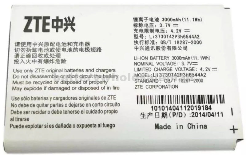 New 3000mAh 3.7V Battery Li3730T42P3h6544A2 For ZTE MF286 MF96 MF96U Z289L