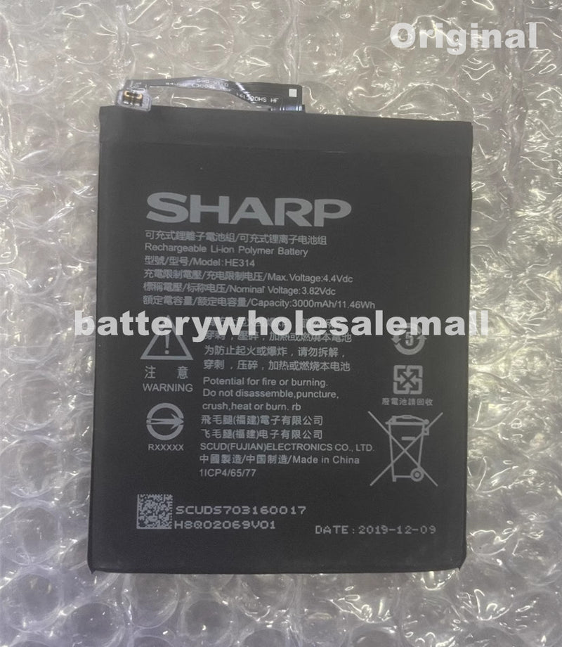 New 3000mAh 3.82V Battery HE314 For Sharp AQUOS Z2 A1 FS8002