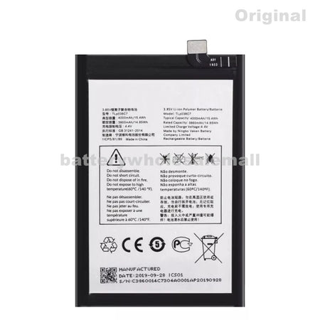 New 4000mAh 15.4Wh 3.85V Battery TLp038C7 For Alcatel One Touch Smartphone