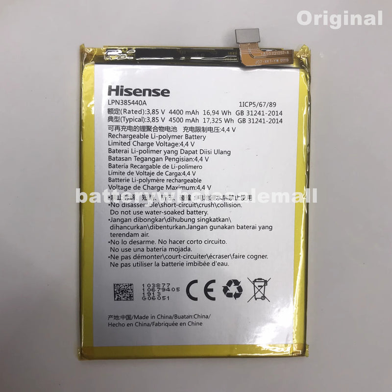 New 4400mAh 16.94Wh 3.85V Rechargeable Battery For Hisense LPN385440A