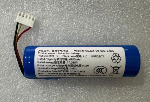 New Original 4700mAh 17.06Wh 3.63V Rechargeable Battery for ZJ21700-50E-3.63V