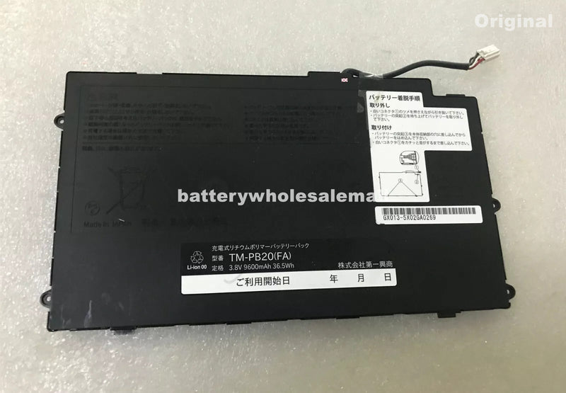 New 9600mAh 36.5Wh 3.8V Rechargeable Battery For TM-PB20(FA)