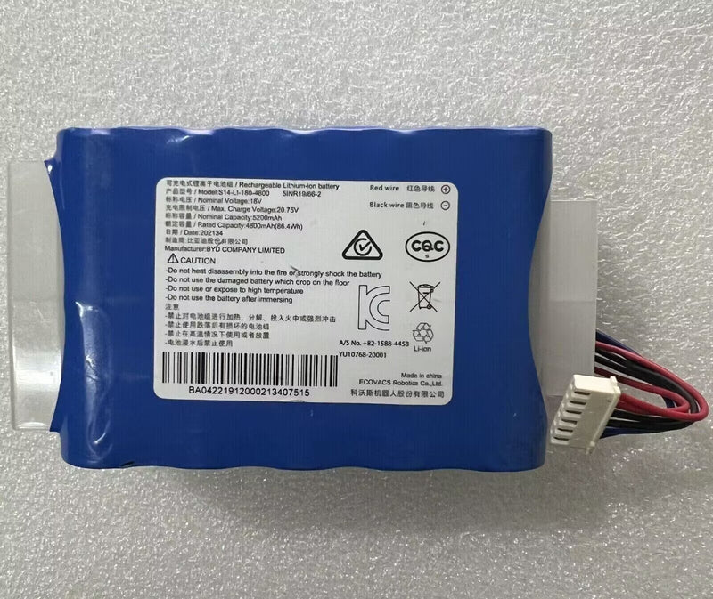 New Original 4800mAh Battery S14-LI-180-4800 For ECOVACS Robot Vacuum Cleaner