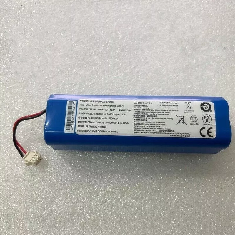 New Original 5200mAh Battery H18650CH-4S2P For Lydsto Cleaner R1 S1 G2,Roidmi Eve Plus,Viomi S9