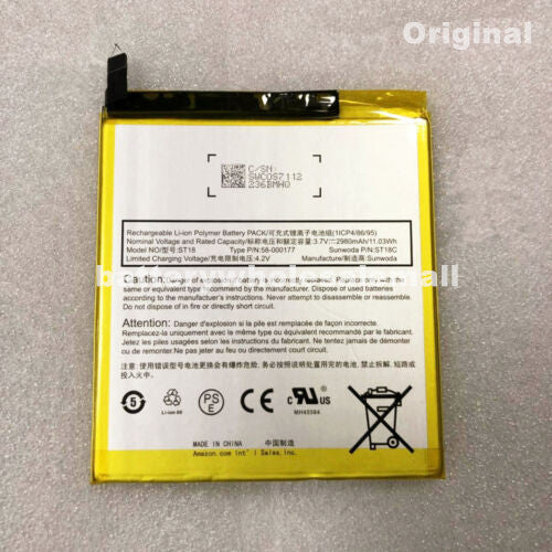 New 2980mAh Battery ST18 58-000177 For Amazon Kindle Fire 7th Gen 2017