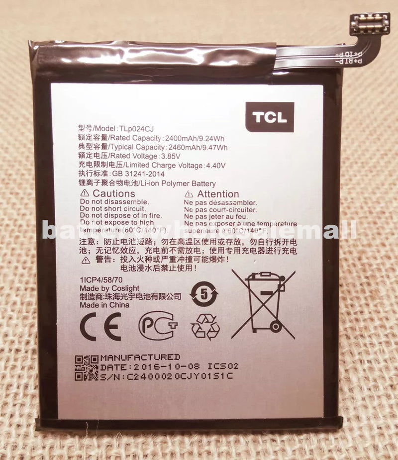 New 2400mAh Battery TLp024CJ For Alcatel Kora A3 5046 & Shine Lite 5080D 5046D