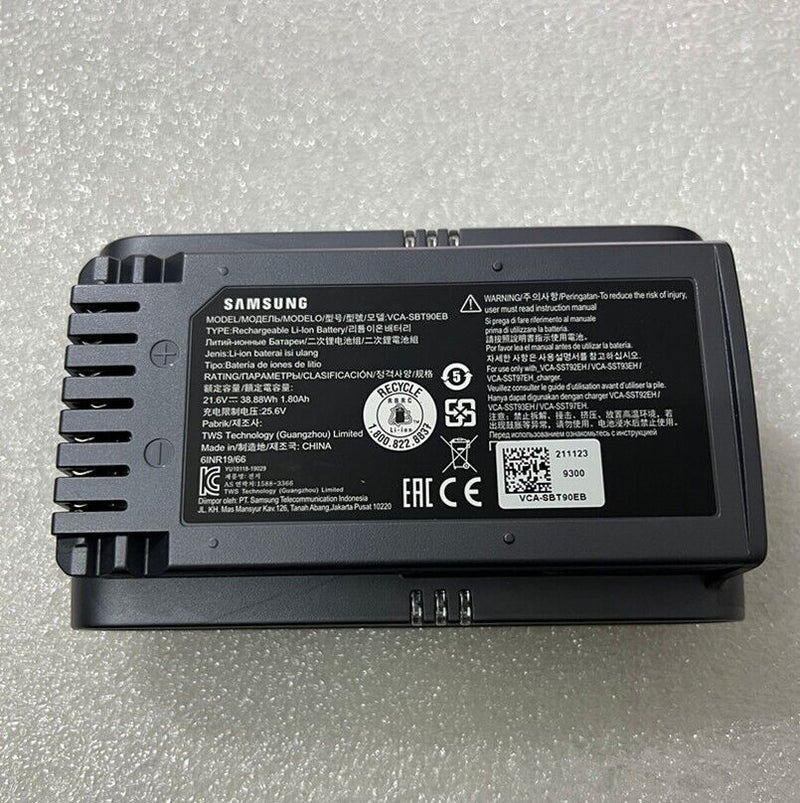 New Original 21.6V 1.80Ah Battery VCA-SBT90EB For Samsung Jet 70 Cordless Vacuum