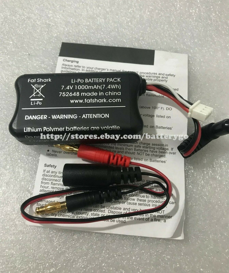 New 1000mAh 7.4Wh 7.4V Rechargeable Battery For Fatshark 752648
