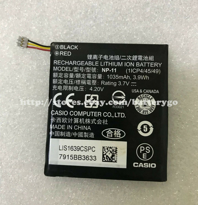 New 1035mAh 3.9Wh 3.7V Replacement Battery For Casio NP-11
