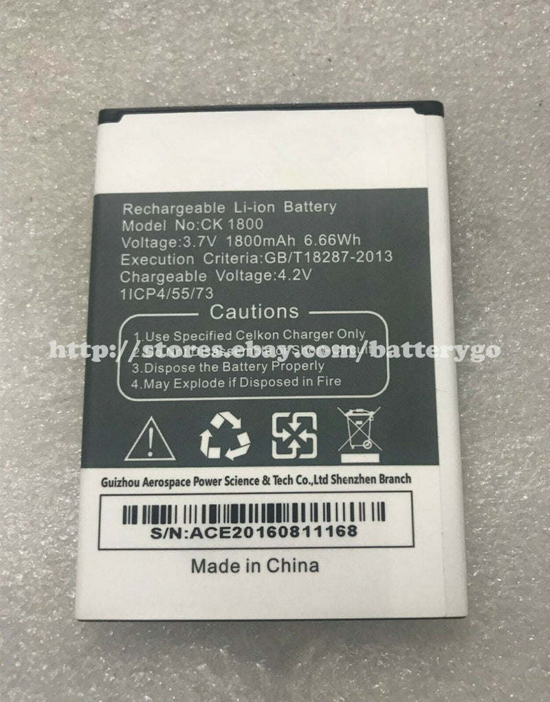 New 1800mAh 6.66Wh 3.7V Replacement Battery For CELKON CK 1800