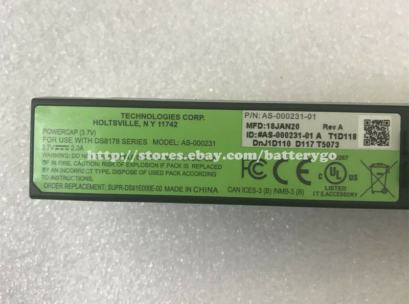 New 2.0A Battery AS-000231 For Zebra DS8178 Series SUPR-DS81E000E-00