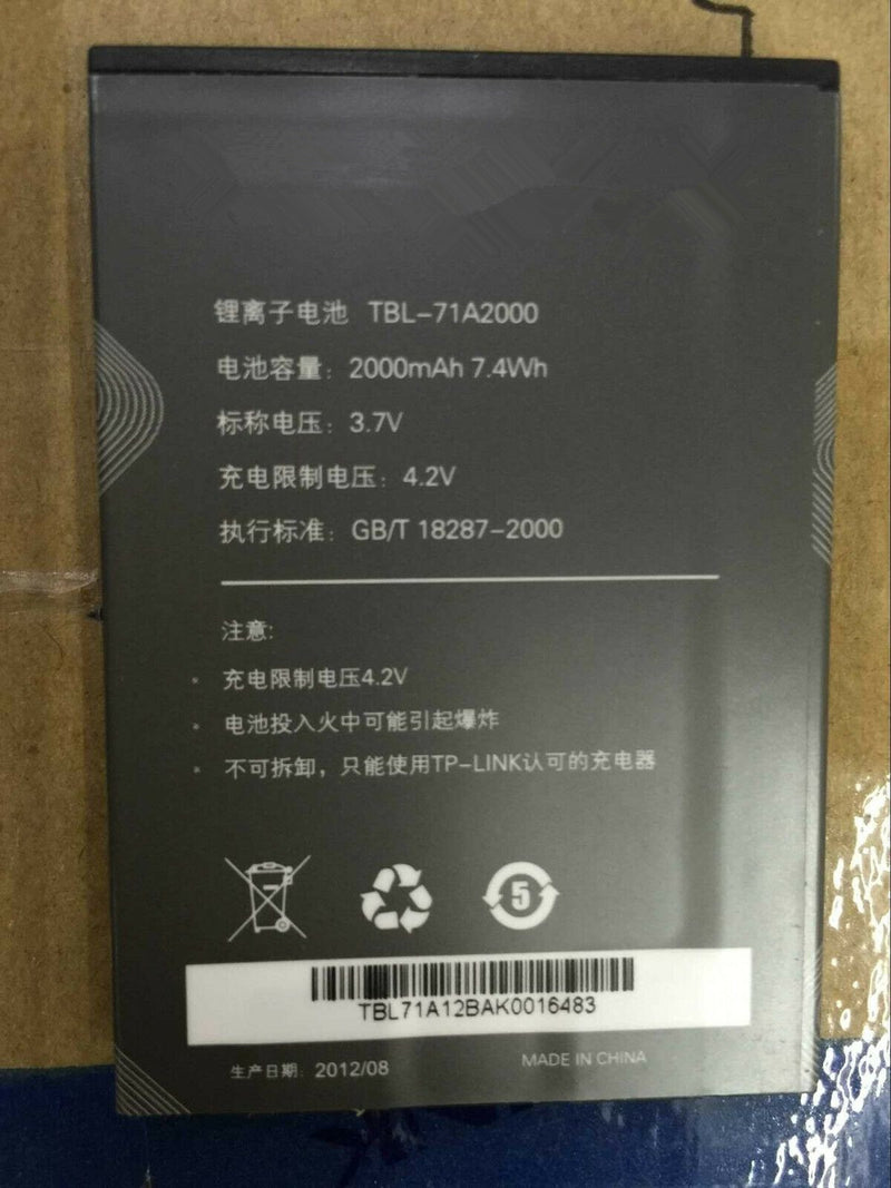 New 2000mAh 3.7V Battery TBL-71A2000 For TP-LINK TL-TR861 761 M5350