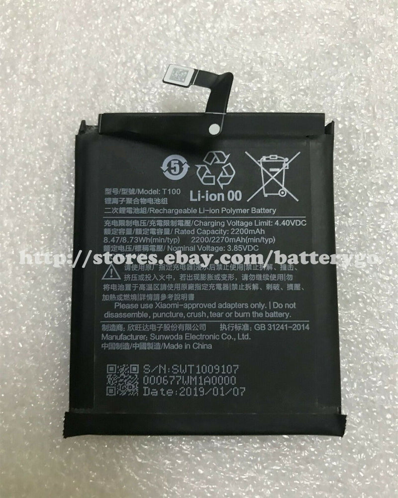 New 2200mAh 8.47Wh 3.85V Battery T100 For Xiaomi Smartphone