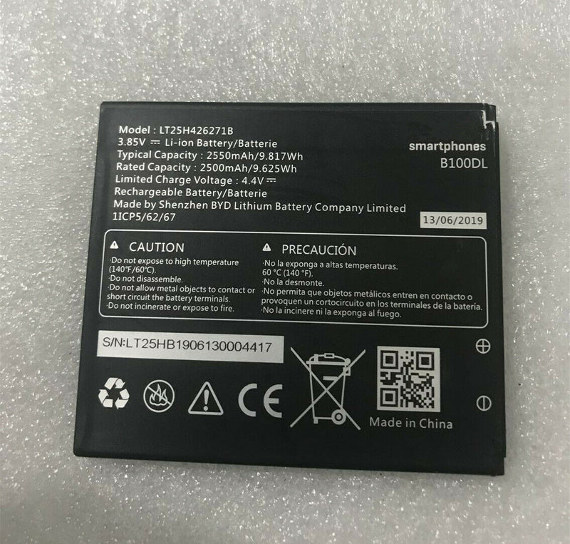 New 2500mAh 9.625Wh 3.85V Battery LT25H426271B For BLU View 1 B100DL