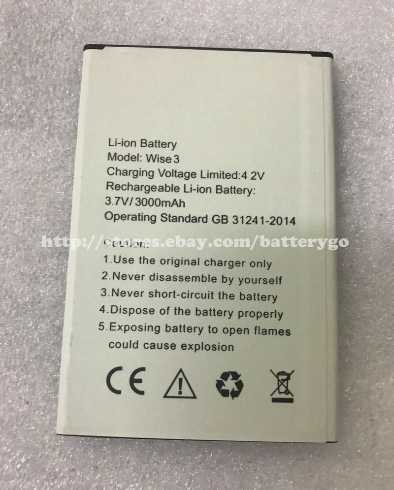 New 3000mAh 3.7V Rechargeable Battery For Telego Wise 3