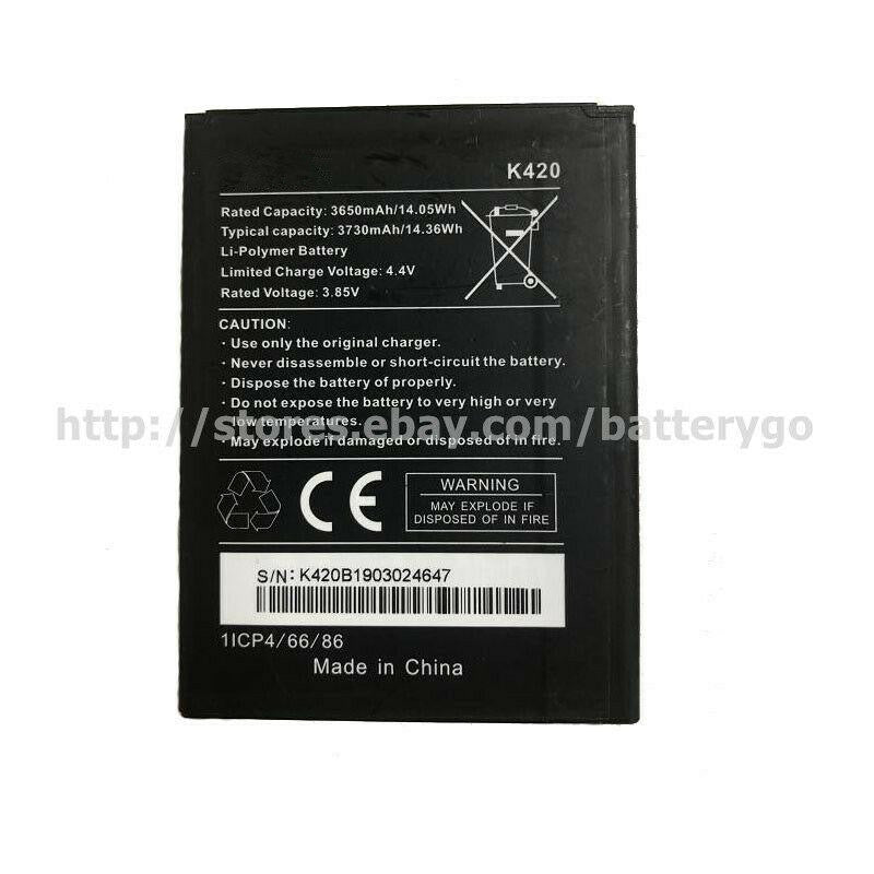 New 3650mAh 14.05Wh 3.85V Rechargeable Battery For Wiko K420