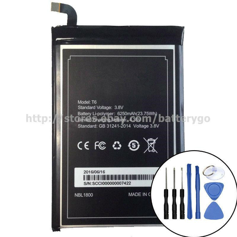 New 6250mAh 23.75Wh 3.8V Battery T6 For DOOGEE T6 MTK6735 + Nice Tools