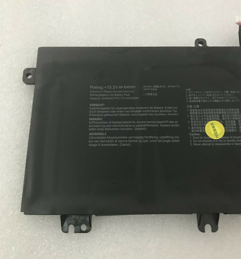 New 64Wh Battery B41N1711 For ASUS ROG GL703VM GL503VD GL703VD GL503VM