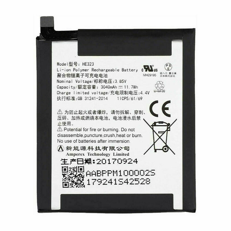 New 3040mAh 11.7Wh 3.85V Battery HE323 For Essential Phone PH-1 A11