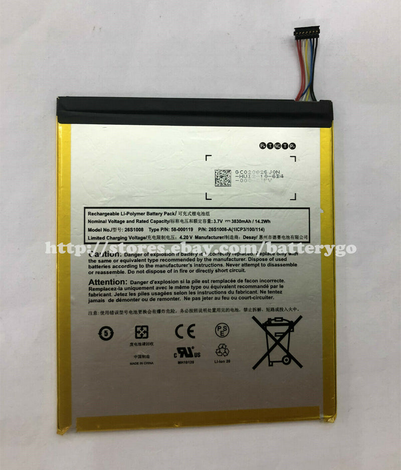 New OEM 3830mAh Battery 26S1008 58-000119 For Amazon Kindle Fire HD 10.1" SR87CV