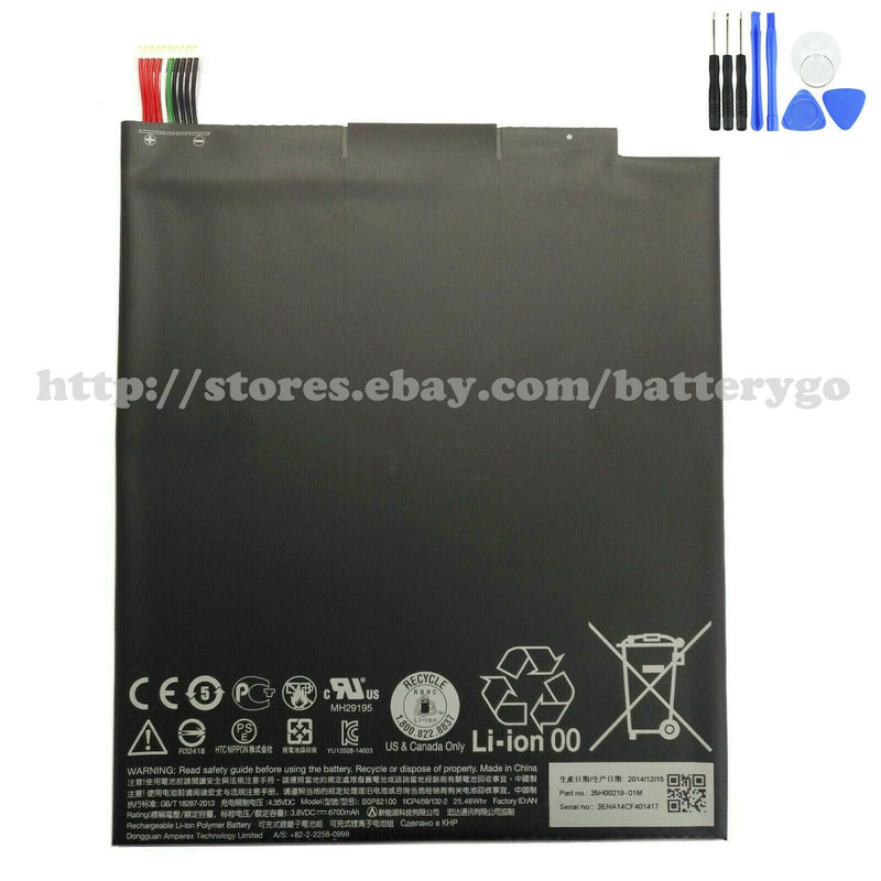 New OEM 6700mAh Battery B0P82100 BOP82100 For HTC TH1 Google Nexus 9 8.9" +Tools