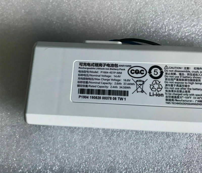 New 2.6Ah Battery P1904-4S1P-MM For Xiaomi Vacuum Cleaner Roborock 1C