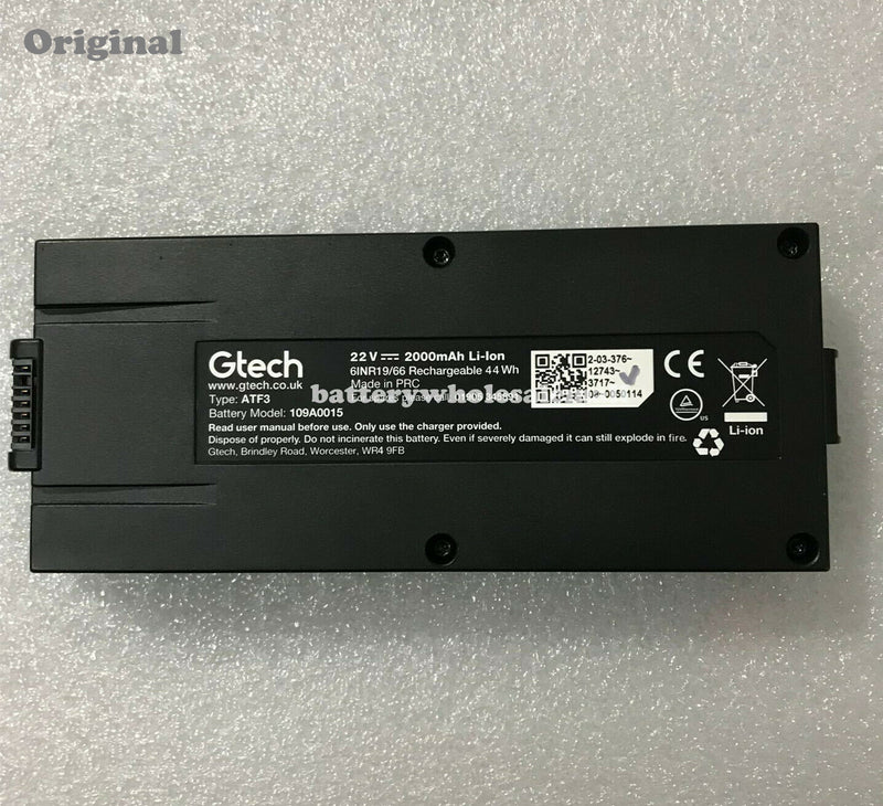 New 2000mAh 44Wh 22V Battery 109A0015 For Gtech ATF3 6INR19/66