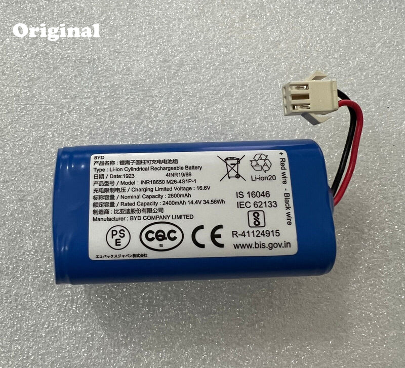 New 2400mAh 34.56Wh 14.4V Battery For BYD INR18650 M26-4S1P-1 4INR19/66