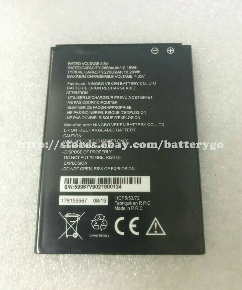 New 2680mAh 10.18Wh 3.8V Battery For MobiWire 178159967 Smartphone