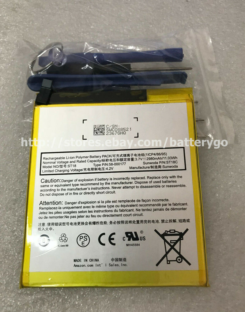 New 2980mAh Battery ST18 58-000177 For Amazon Kindle Fire 7th Gen 2017