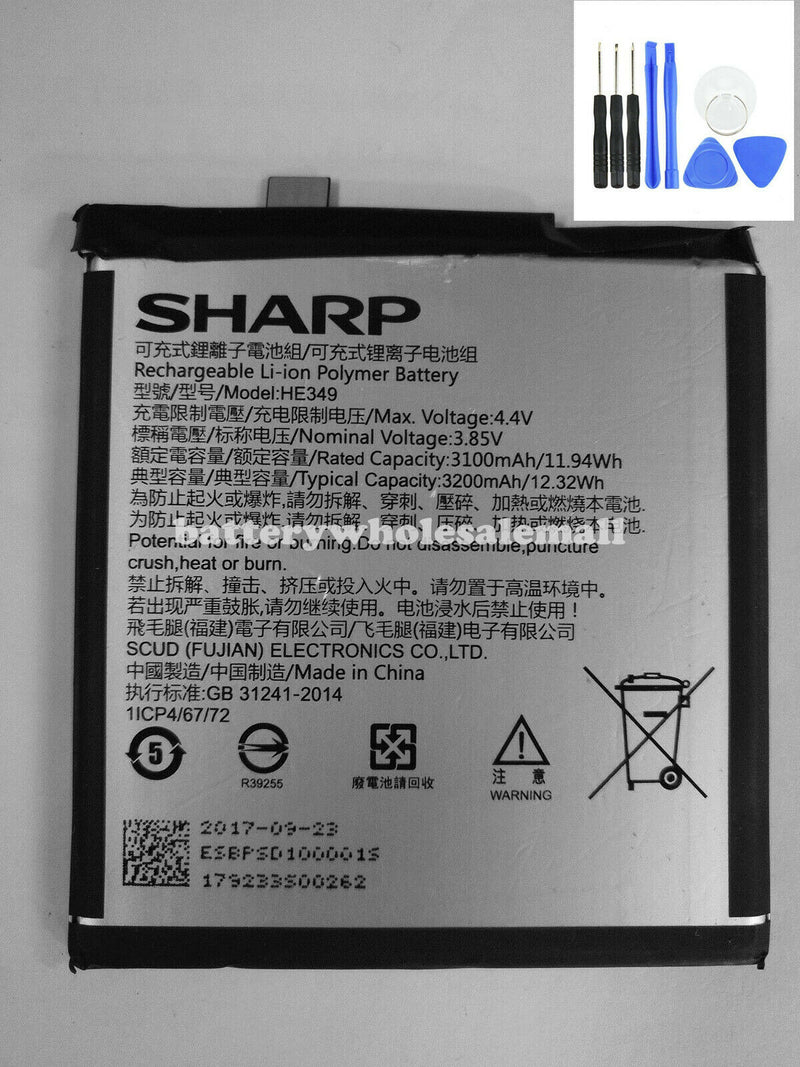 New 3200mAh 3.85V Battery HE349 For Sharp Aquos S3 FS8032 + Nice Tools