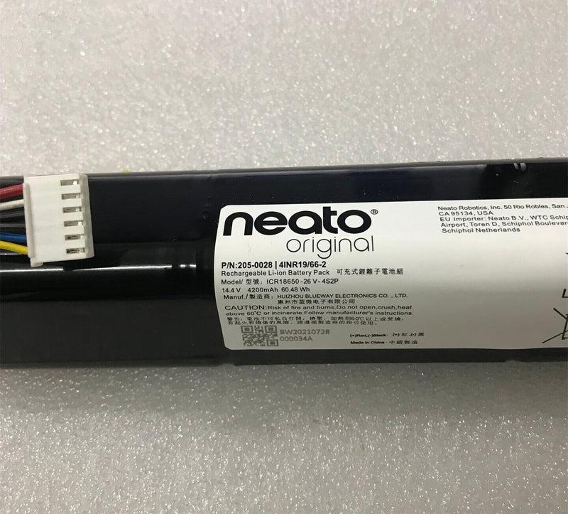 New 4200mAh 60.48Wh 14.4V Battery 205-0028 For Neato ICR18650-26V-4S2P