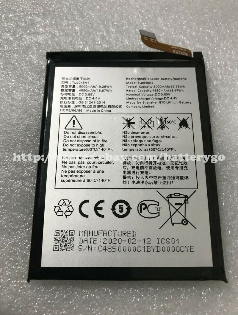 New 5000mAh 3.85V Rechargeable Battery TLp048A1 For Alcatel Smart Phone